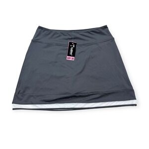 NEW Golftini Skort Women's Medium Gray Top Golf Tennis Training Athletic Pull On